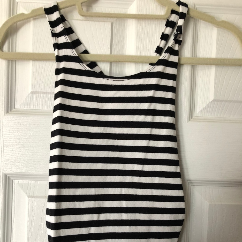 Black and White Stripped Abercrombie Tank Top